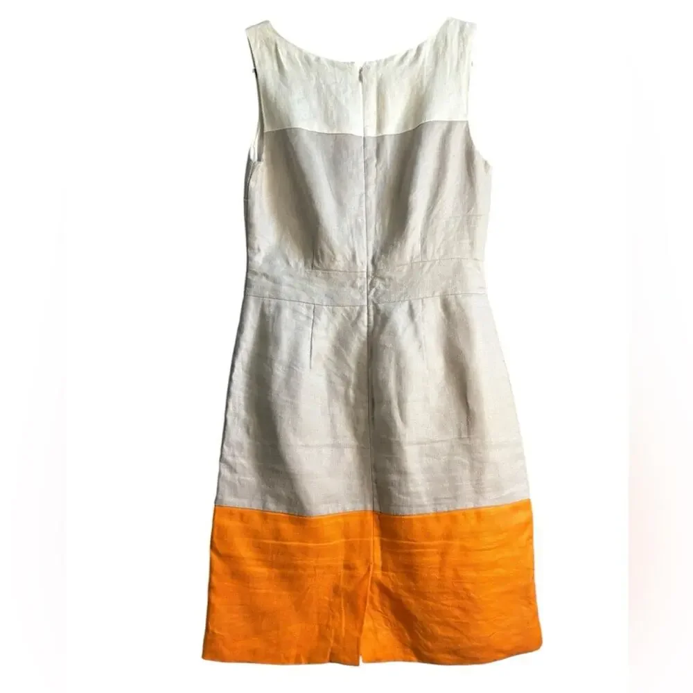 Banana Republic cream Sheath Dress Sleeveless Crew Neck - Picture 2 of 4